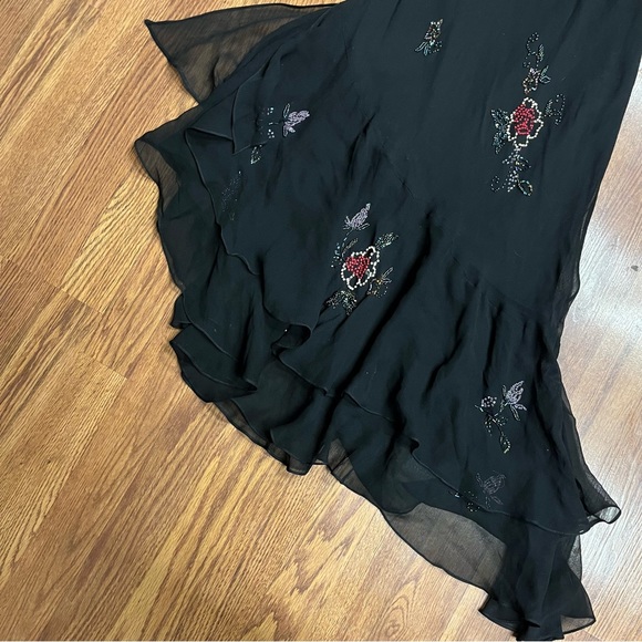 Vintage 90’s Y2K 100% Silk Dress Silk Slip Dress Fairy Beaded Dress Embroidered - Picture 12 of 17